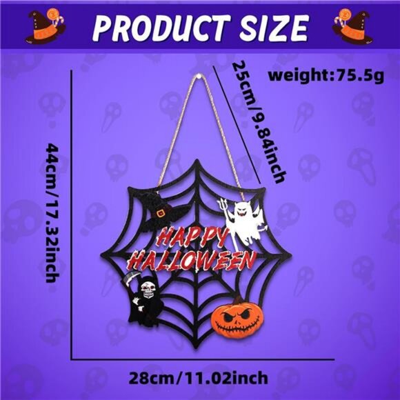 Halloween Party decorations - Welcome Sign for Front Door,Rustic Round Wood - Picture 3 of 7